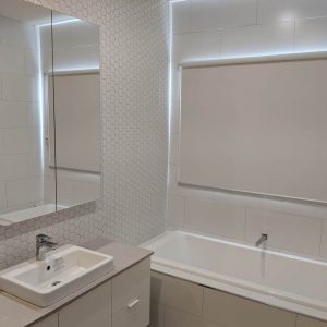 White Bathroom Roller Blinds